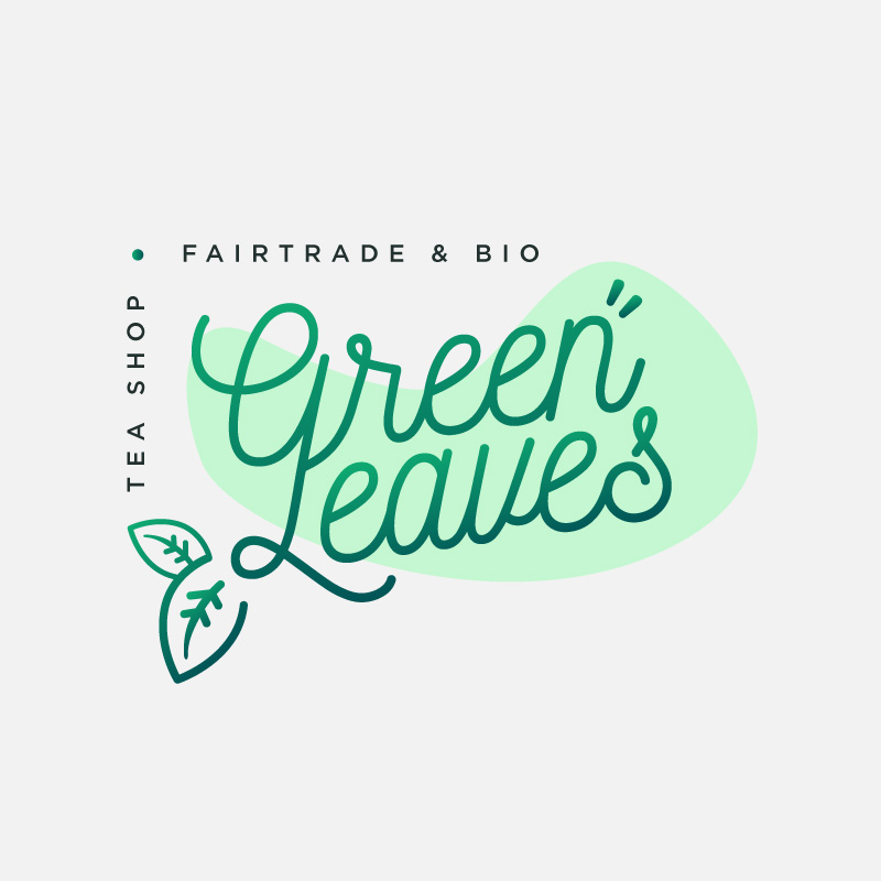 Logo complet Green Leaves blanc