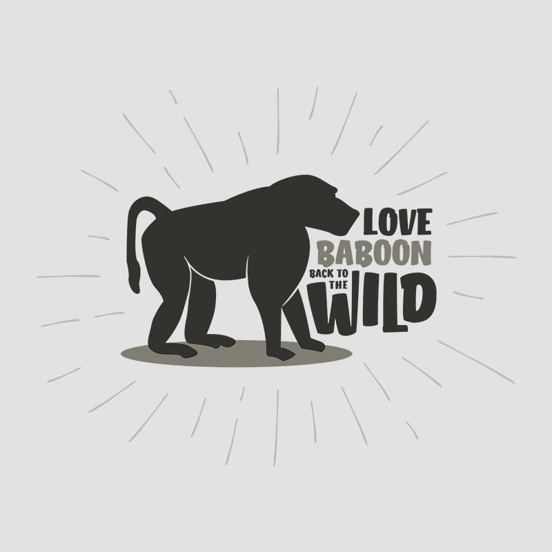 Illustration Love baboons back to the wild